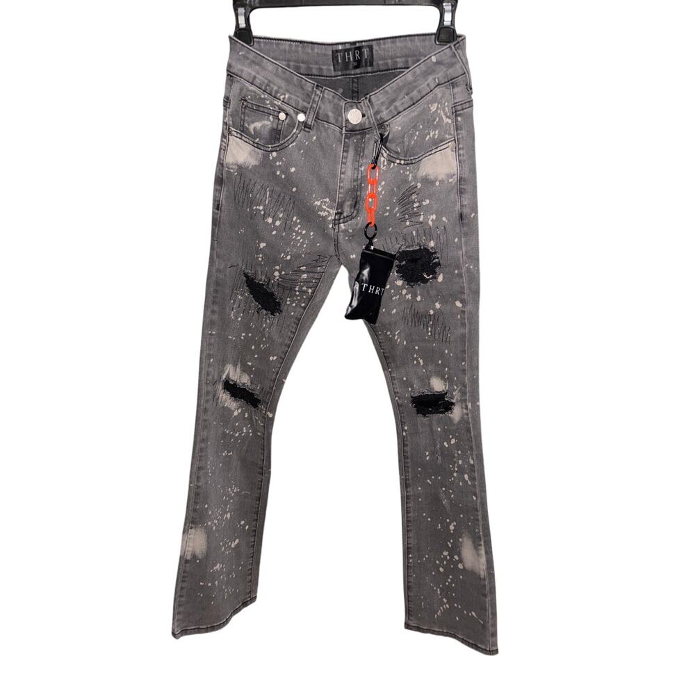 Women’s THRT sized 30 Flared MoonRock Paint Splatter designer pants MSRP 250